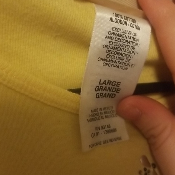 Top Stitch by Morning Sun large yellow shirt - Picture 3 of 4